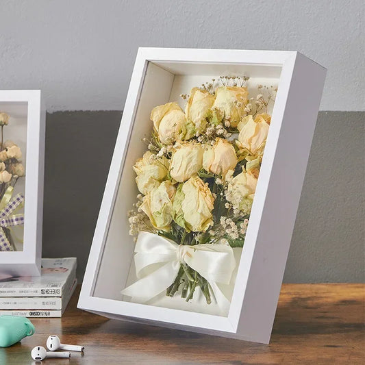 3PCS 3D Display Shadow Box Wooden Picture Frame 3cm Depth Nordic Style DIY Wood Photo Frame for Home Wall Decor